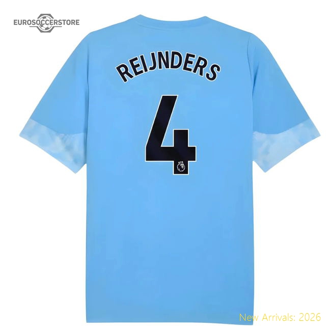 2025-2026 Man City Training Uniform Light Blue - Kids Reijnders 4