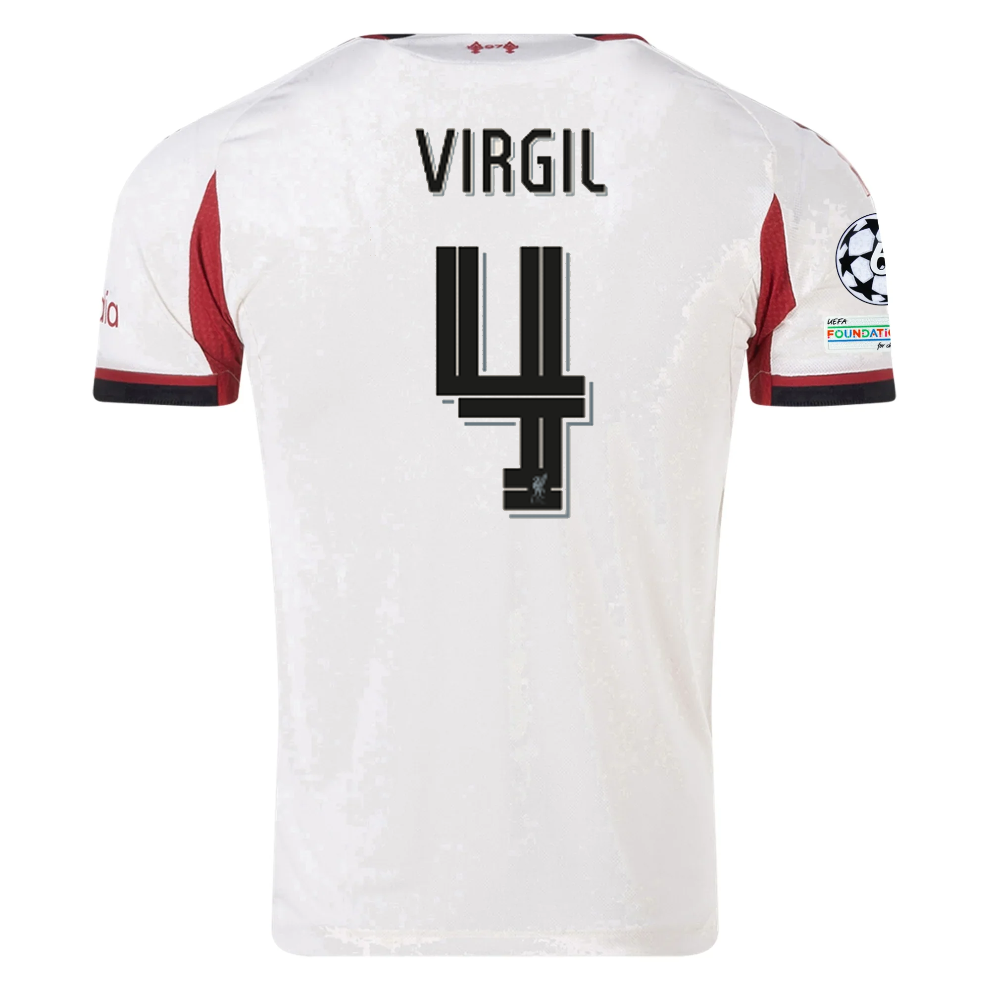 Virgil van Dijk Liverpool Authentic Away Soccer Jersey 25/26 Champions League Wonder White