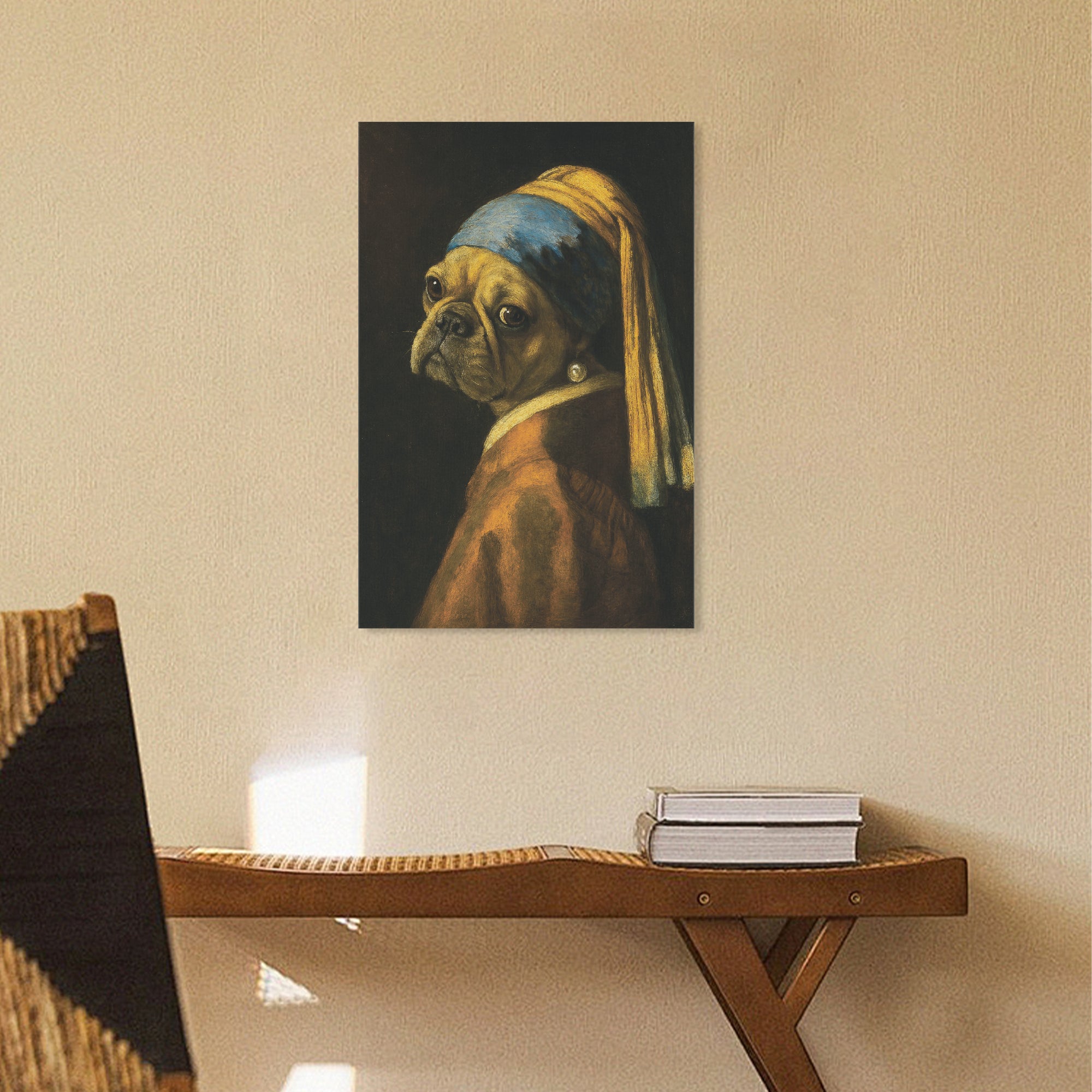 Fashion-Forward Premium Milo - Vertical Canvas Painting for Dog Owners