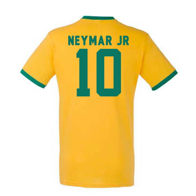 Athletic Neymar Brazil Ringer Tee (Yellow) Premium World
