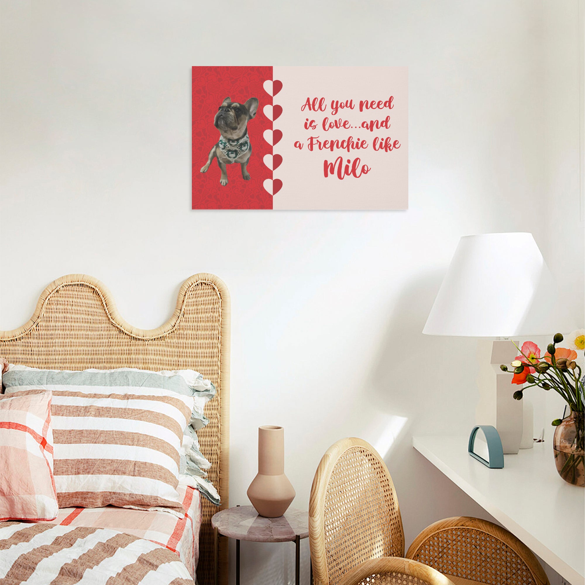 Sapphire - Personalized Adorable Frenchie Canvas Wall Art