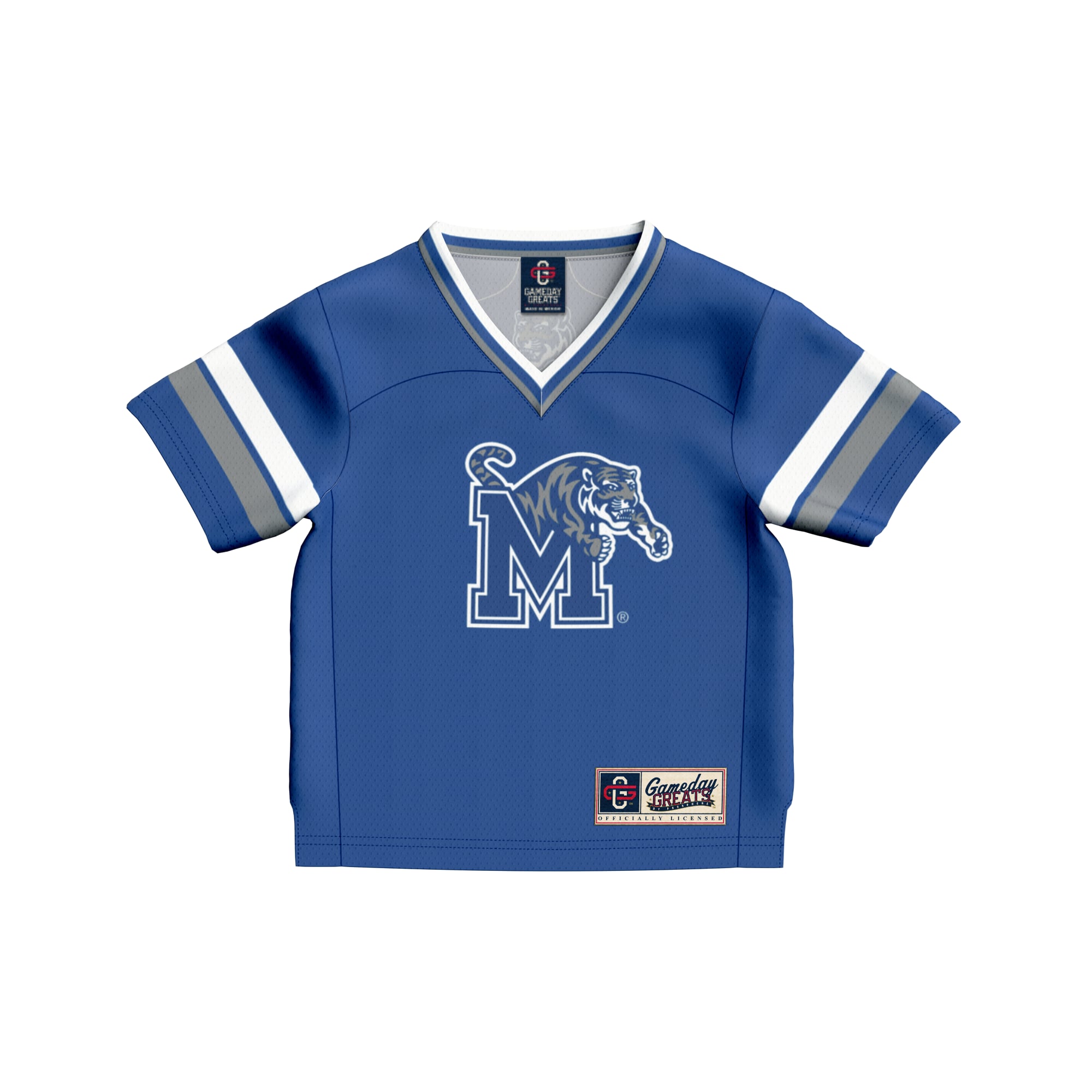 Toddler #1 Royal Memphis Tigers Lightweight Collegiate Football Fashion Jersey