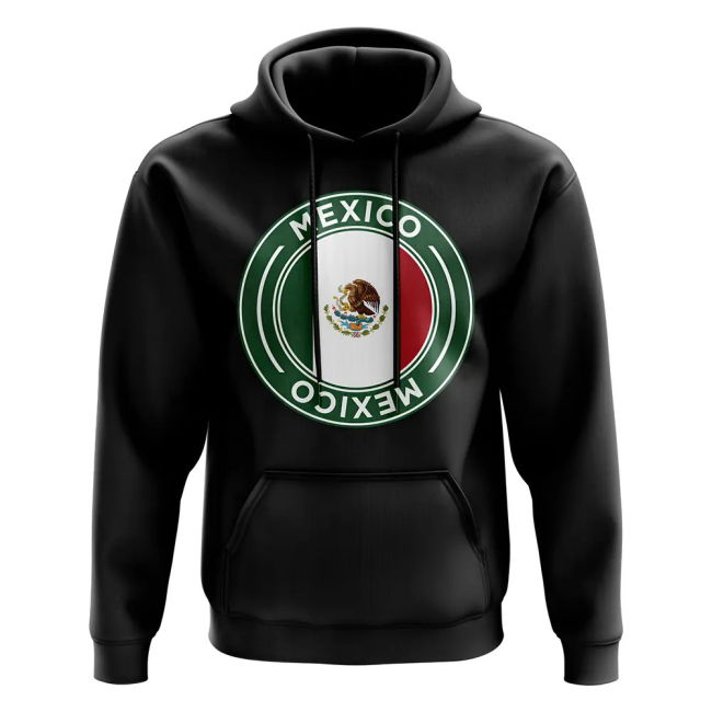 Elite Fan-Favorite Mexico Football Badge Hoodie (Black)