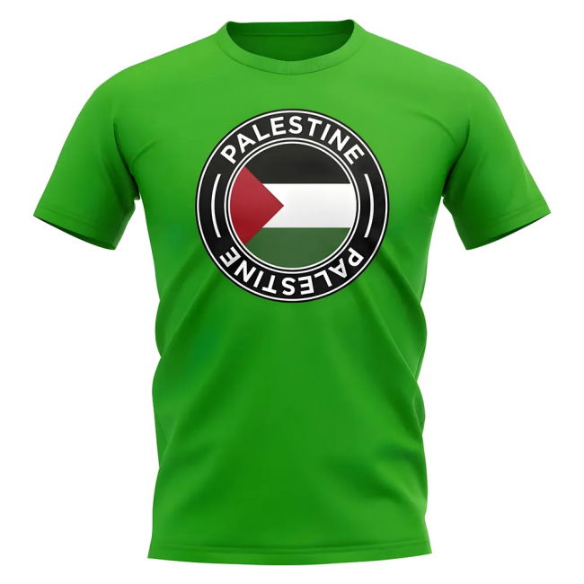 Premium-Quality Palestine Football Badge T-Shirt (Green)