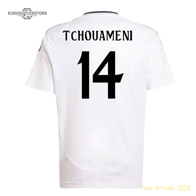 Real Madrid 2024-25 Home Fan Version For Kids (Tchouameni Soccer Jersey
