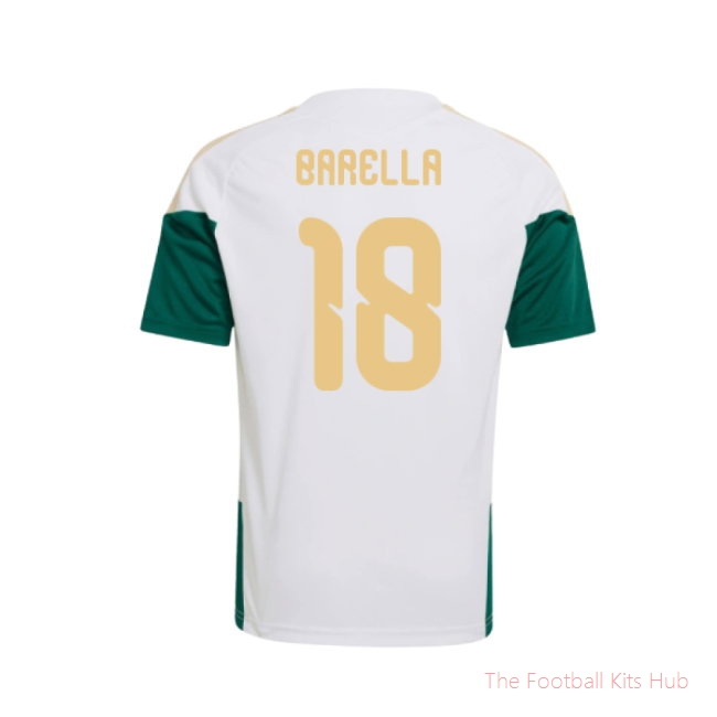 2026-2027 Italy Training Jersey (White) - Kids (Barella 18)