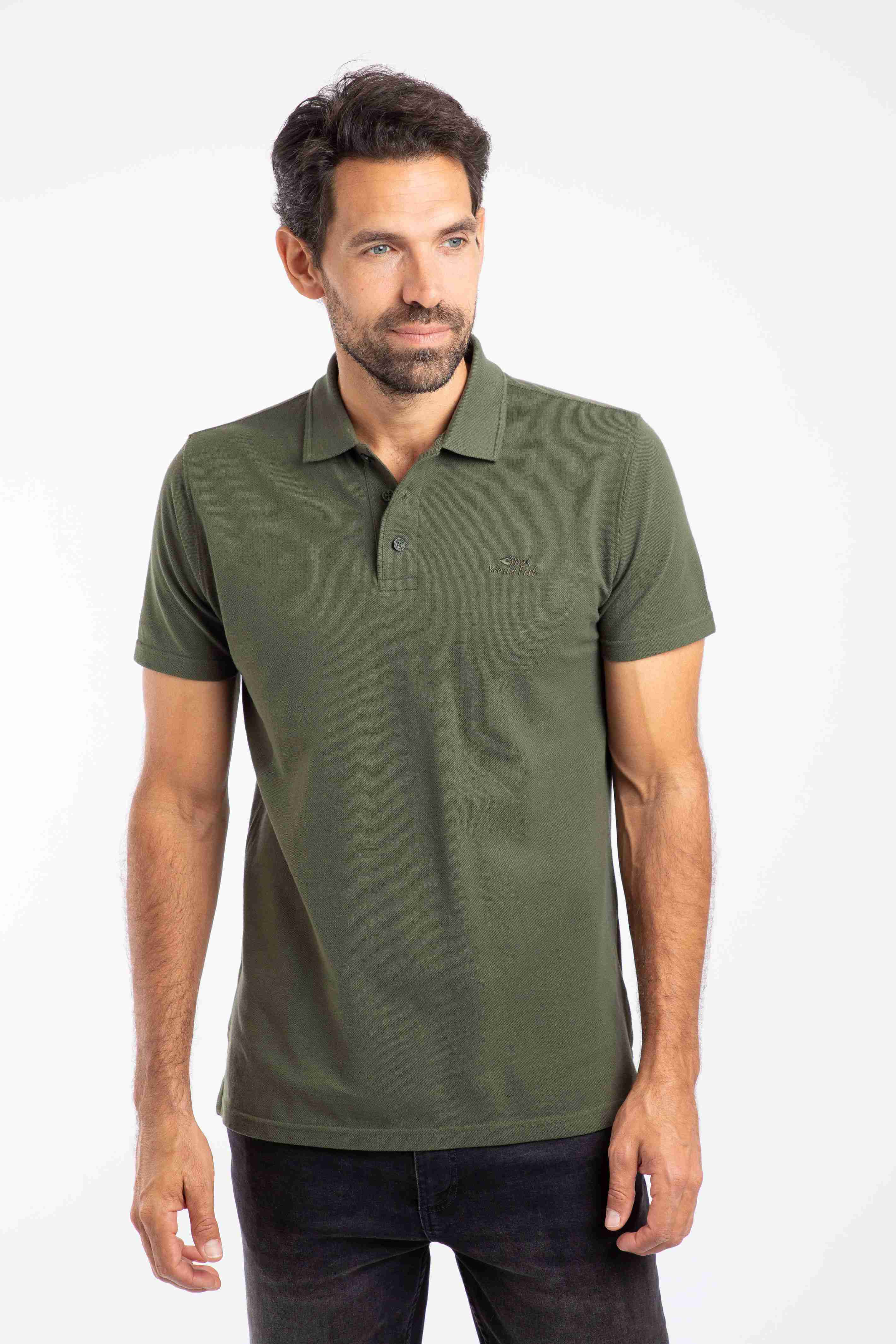 Giles Pique Polo Shirt Deep Lichen Green