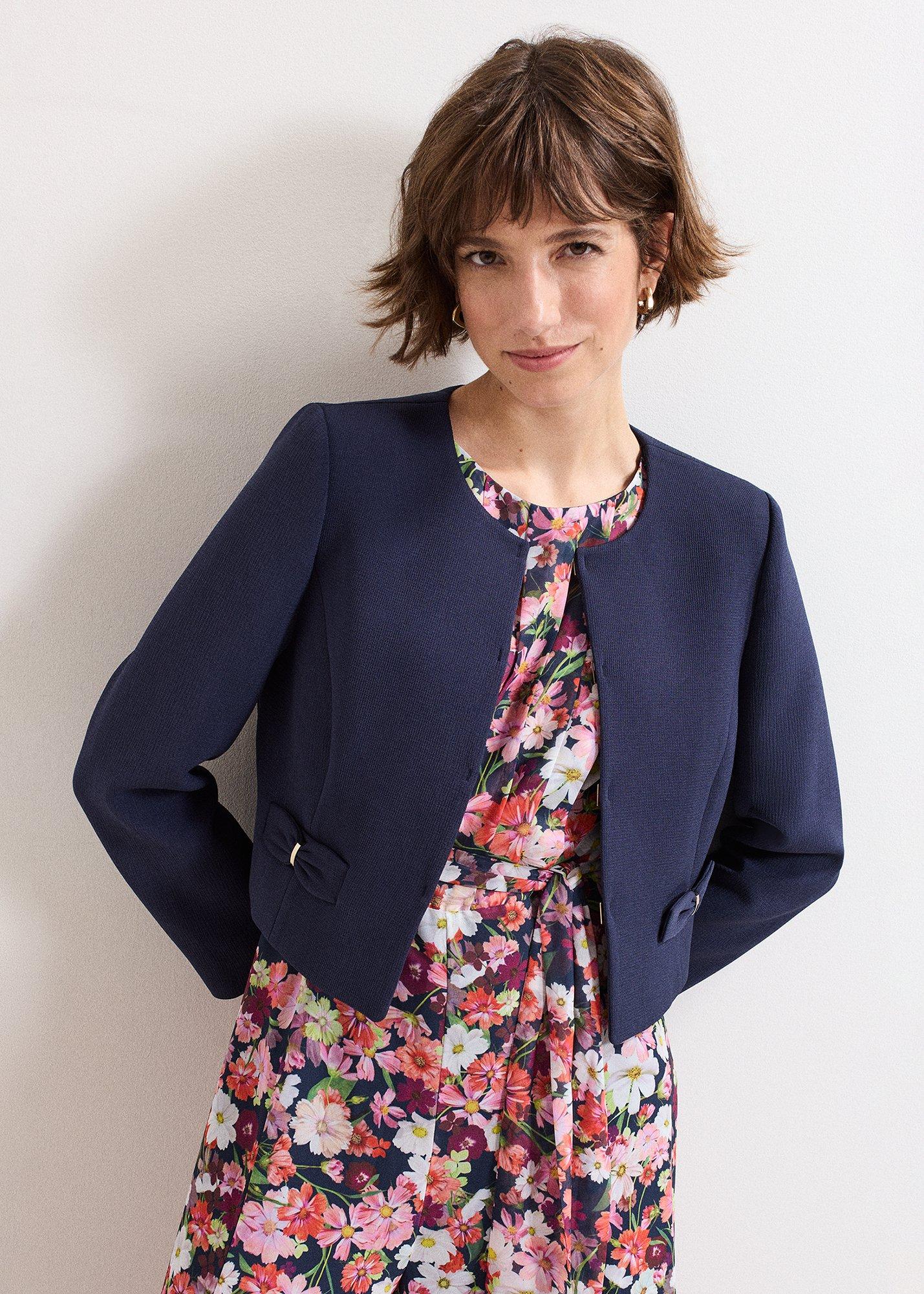 Pheebs Textured Bow Detail Jacket