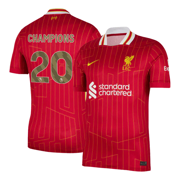 Player Version CHAMPIONS #20 Liverpool FC Home Soccer Jersey 2024/25 |