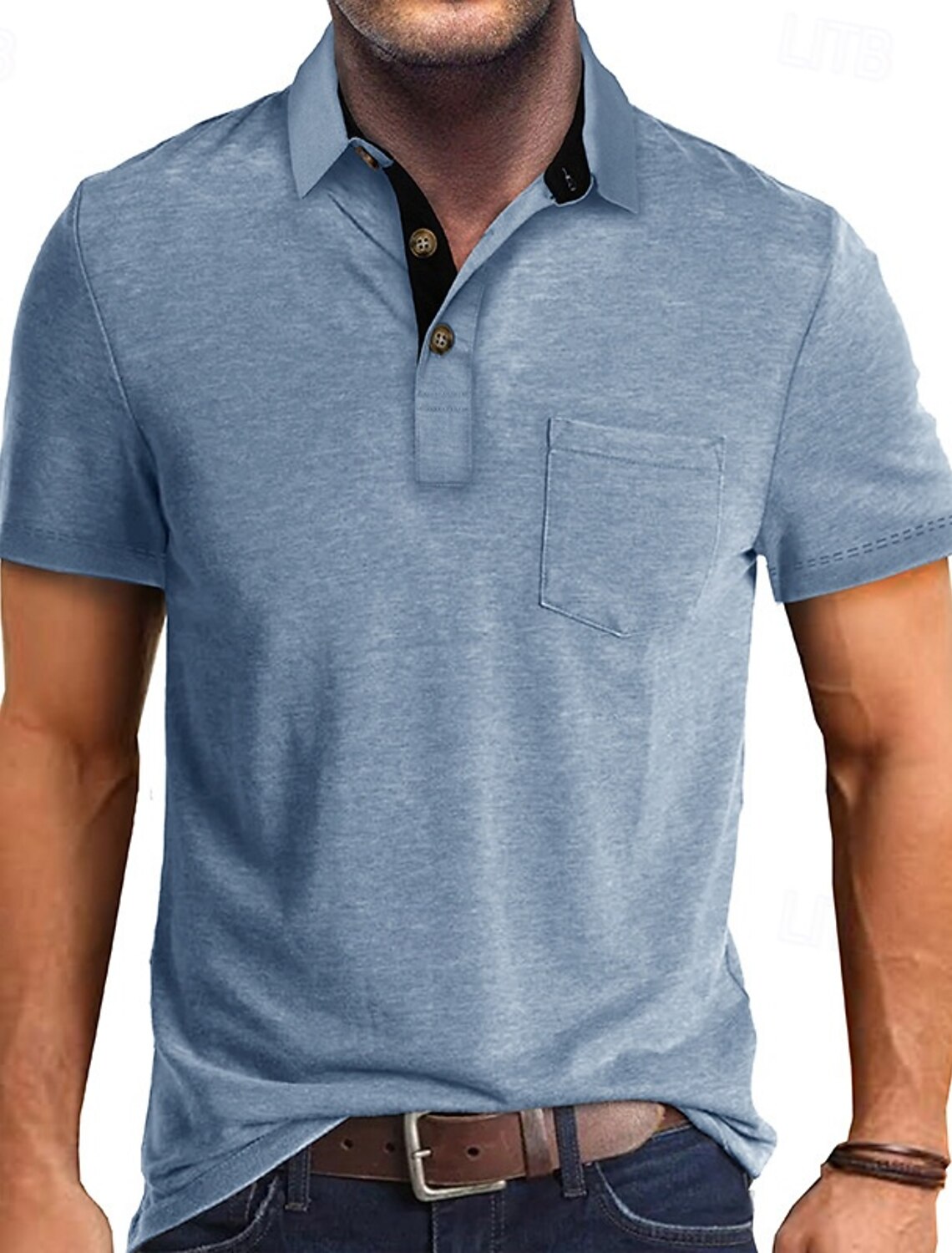 Men's Golf Shirt Polos Shirts Work Casual Lapel Short Sleeve Basic