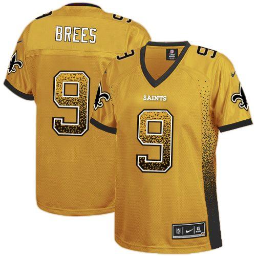 Official NFL s Saints #9 Drew Brees Team Color Elite Jersey - NFL L...