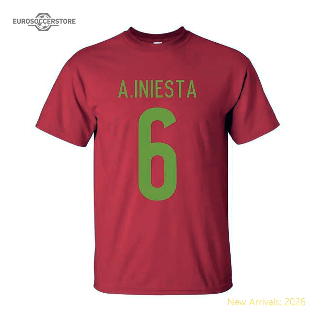 Andres Iniesta Spain Hero T-shirt (red)