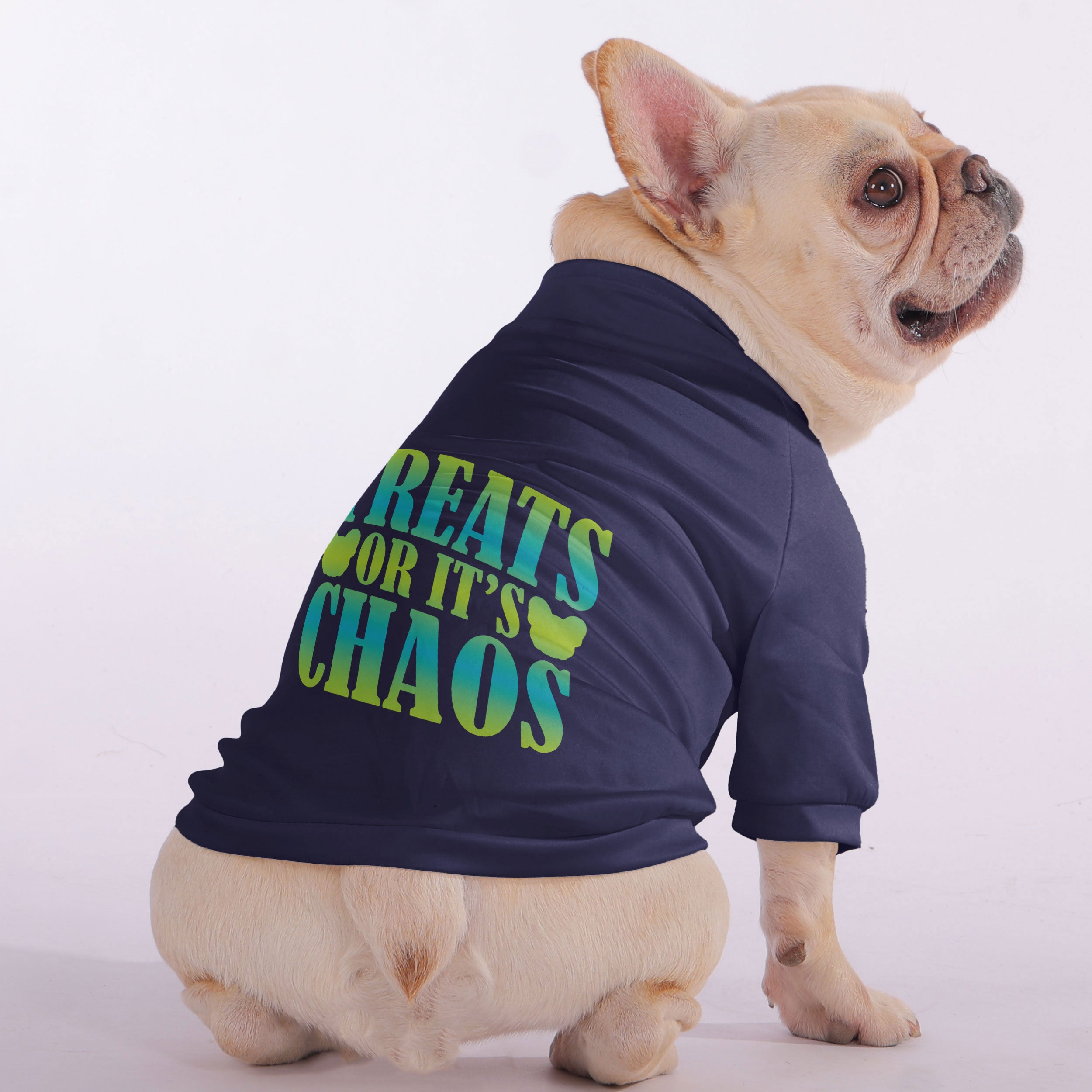 Treats or It’s Chaos - Snuggly Zip-Up Sweatshirt for French Bulldogs