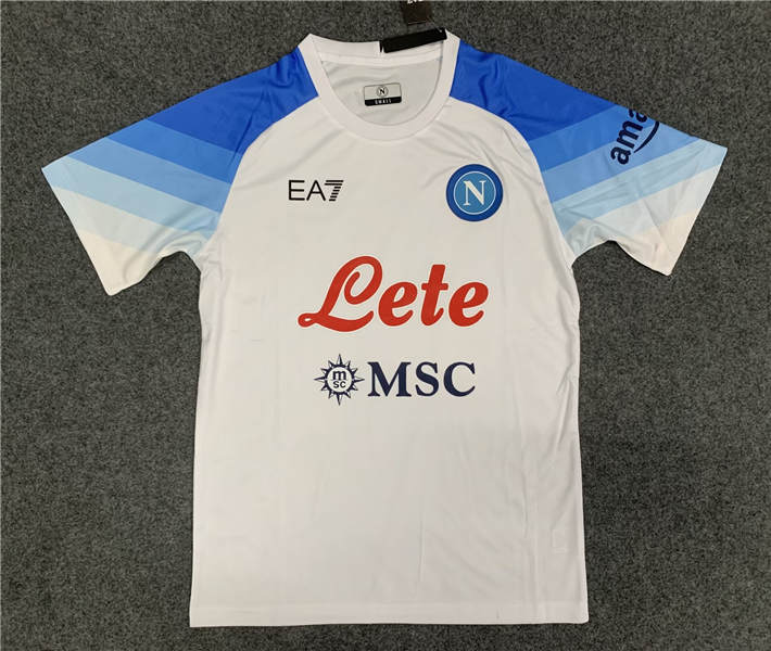 Moisture Wicking Napoli 2223 Away White Soccer Jersey Football Shirt