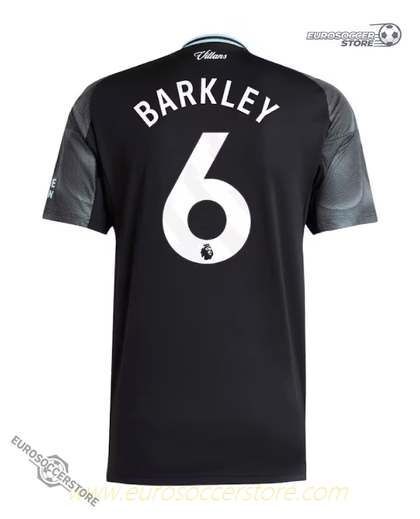 Aston Villa's 25-26 Season Away Jersey Featuring BARKLEY with Number 6