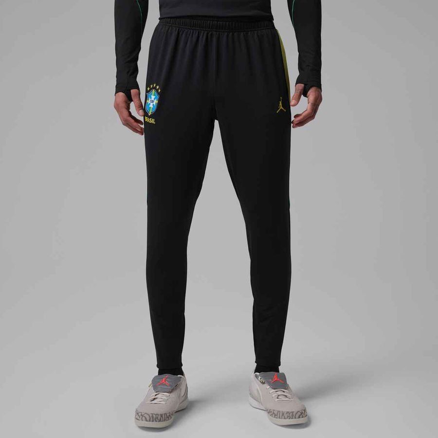 [LK] 2026 Brazil Jordan Trousers Dri FIT Strike World Cup Black/Yellow Training Kit X