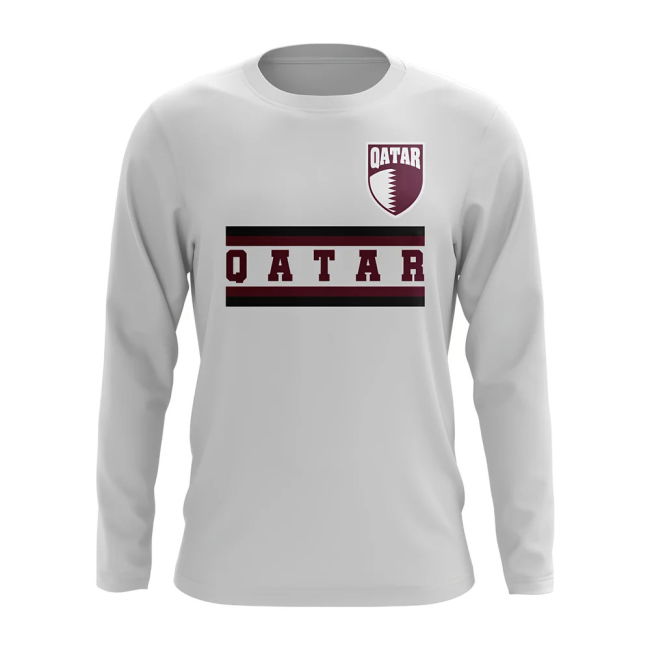 Exclusive-Design Qatar Core Football Country Long Sleeve T-Shirt