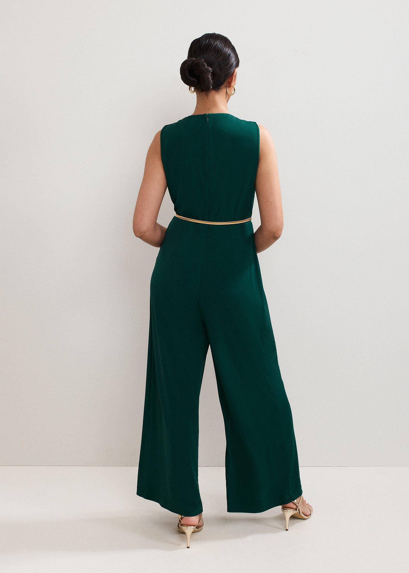 Petite Alinda Jersey Gold Trim Jumpsuit