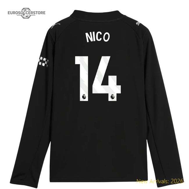 Alternative Shirt Kids Nico 14 2025-2026 Man City Long Sleeve