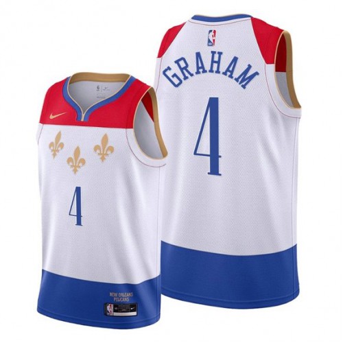Elite NOP Devonte Graham #4 2020 City Swingman NBA Jersey White -