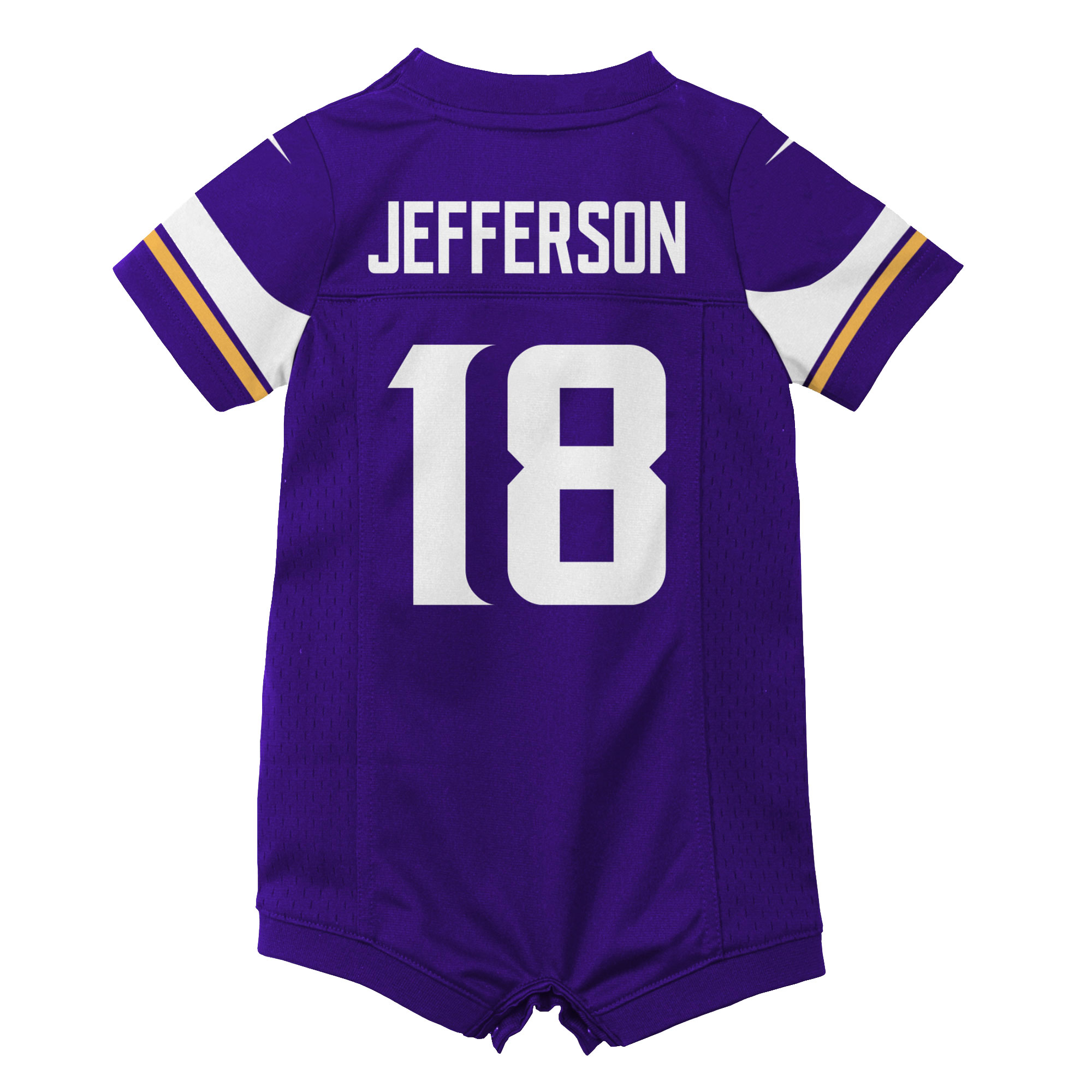 [LK] Justin Jefferson #18 Minnesota Vikings Newborn Romper Game Jersey - Purple