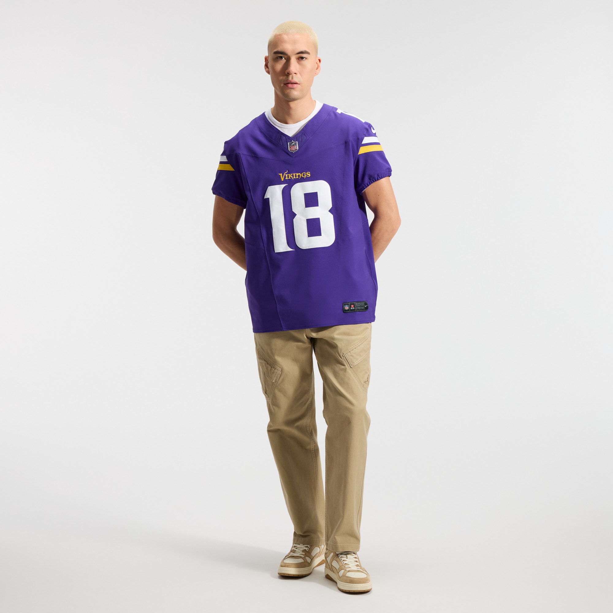 [LK] Justin Jefferson #18 Minnesota Vikings Team Vapor F.U.S.E. Elite Jersey - Purple