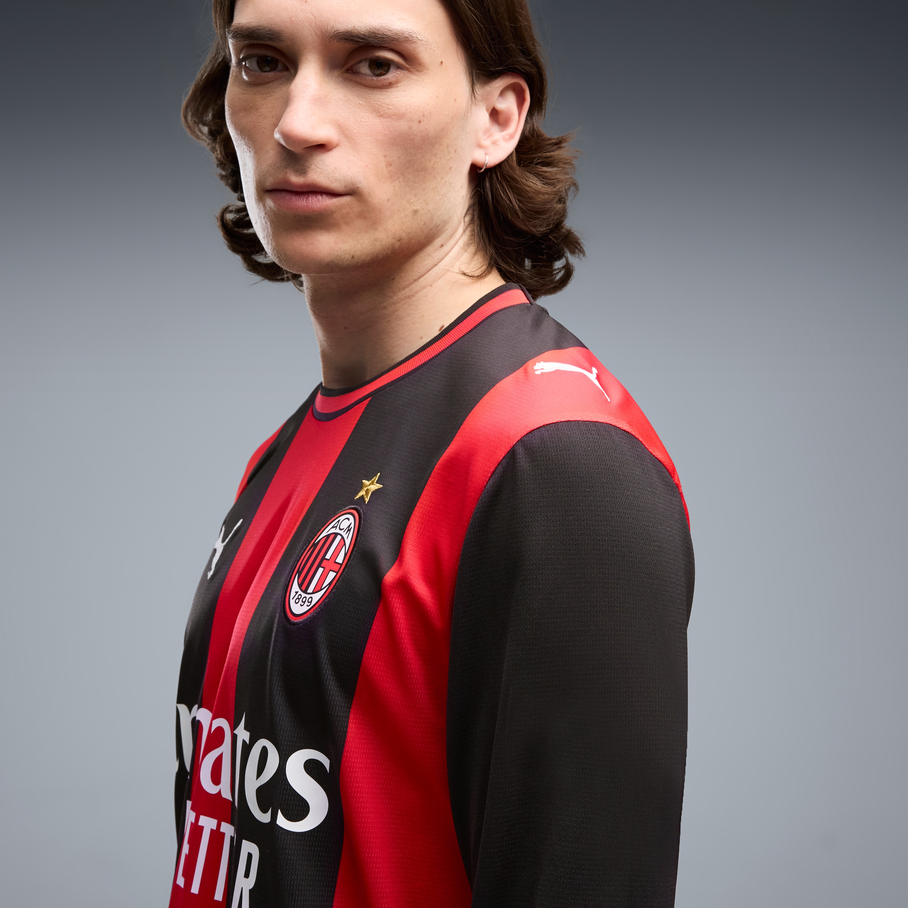[SJH] AC Milan 2026/27 Home Replica Long Sleeve Jersey - Black/Red