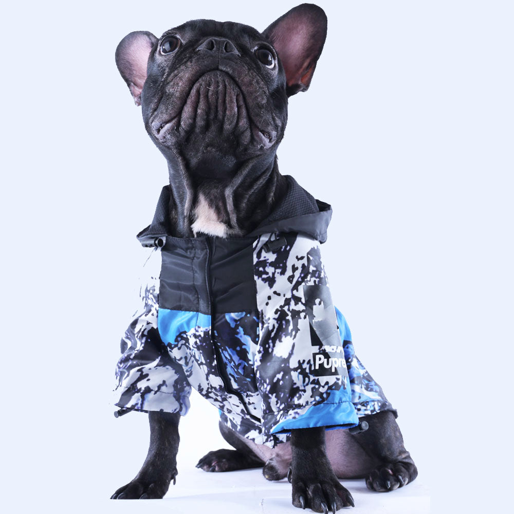 Frenchie-Fan Cozy Blueharmony Raincoat V2 for Pet Enthusiasts Premium
