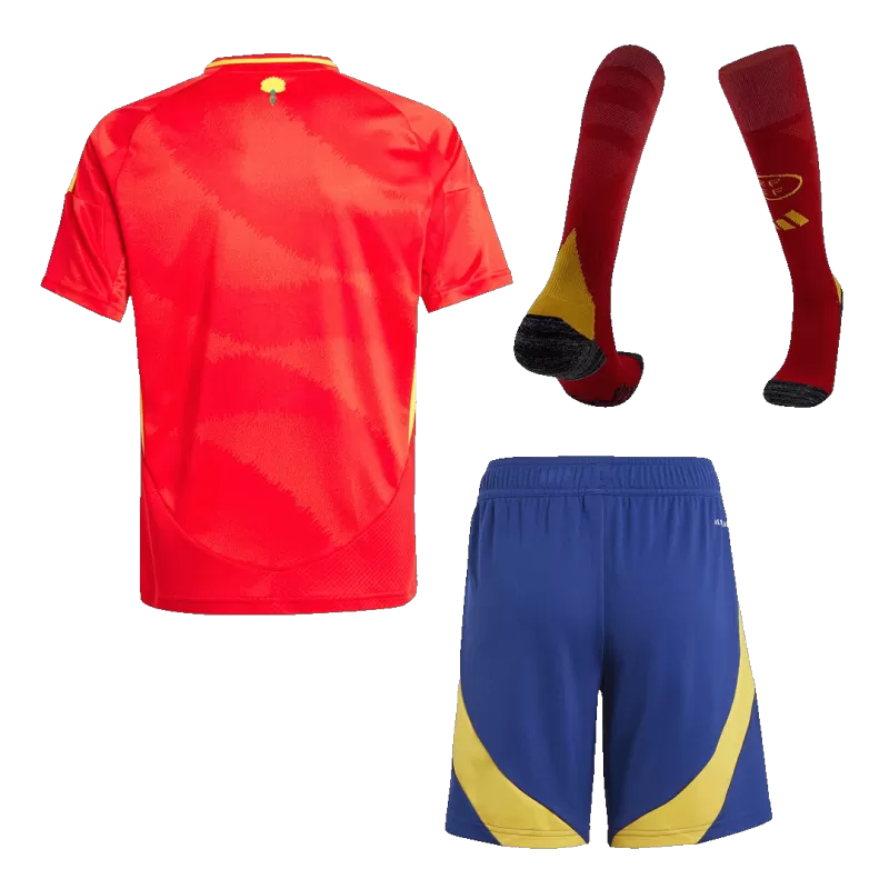 Kid's Spain Home Soccer Jersey Kit(Jersey+Shorts+Socks) 2024/25Authent