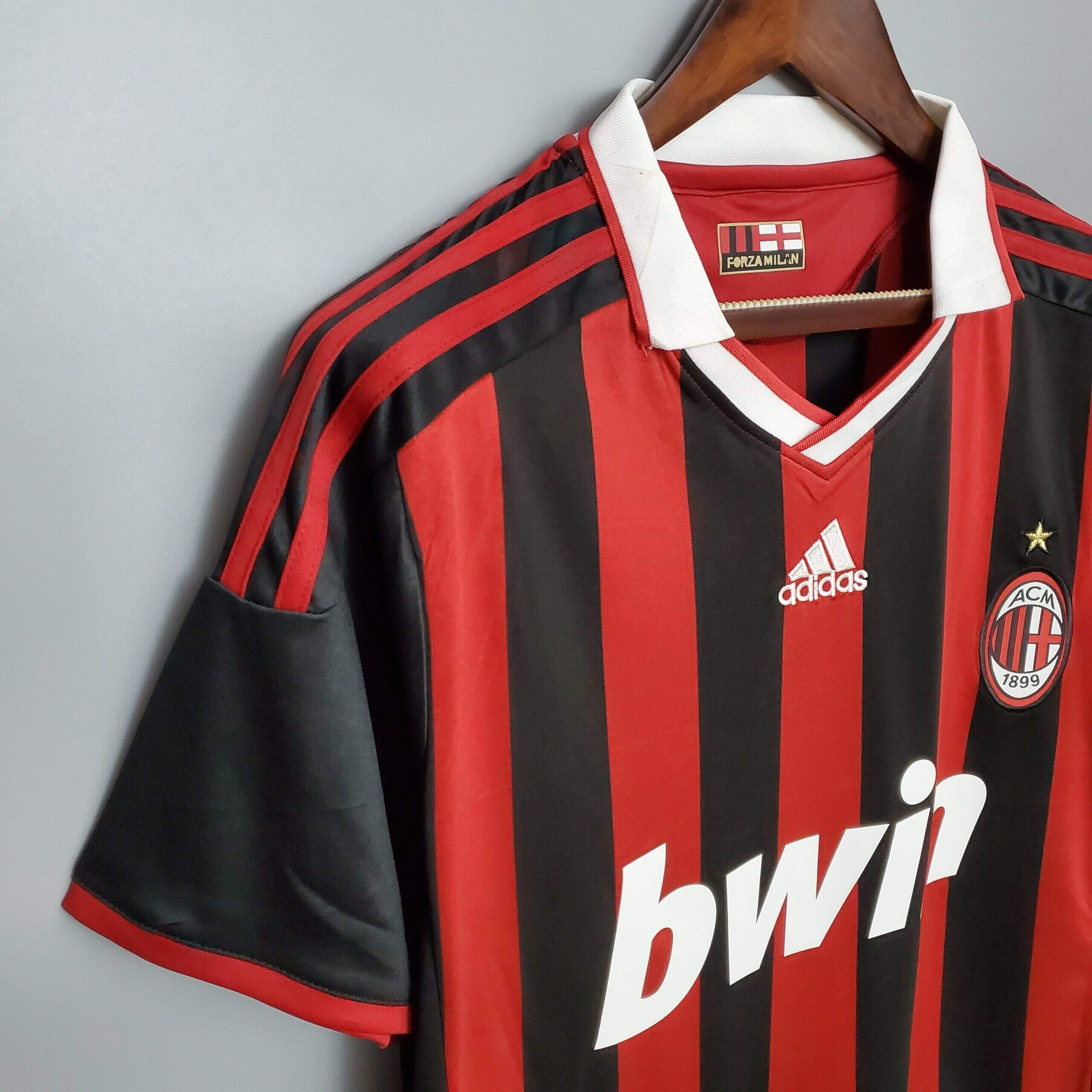 Cheap 2009-2010 AC MILAN Home retro kit