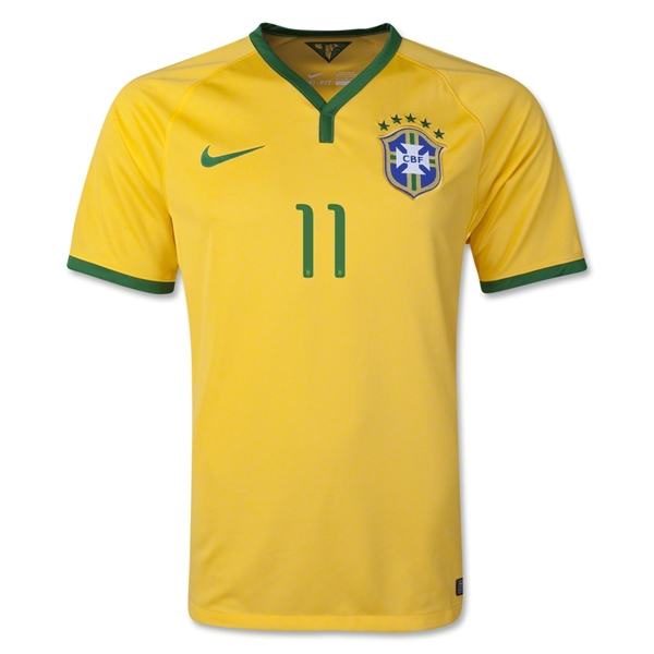 2014 Brazil 11 OSCAR Home Yellow Jersey Shirt - Official Replica 4820