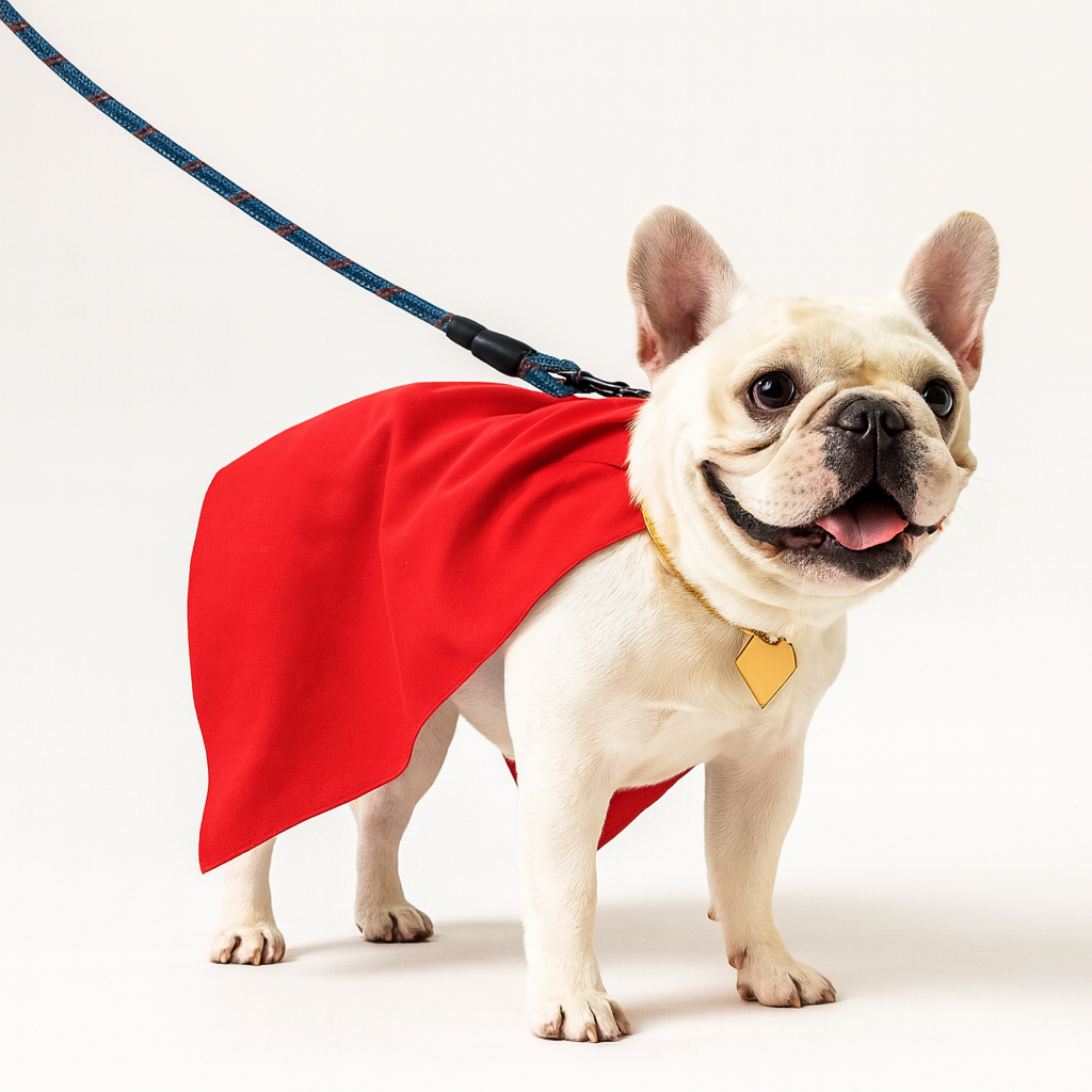 French Bulldog Heropup Frenchie Cosplay Costume – Red Dog Outfit Warm Dog Outfit