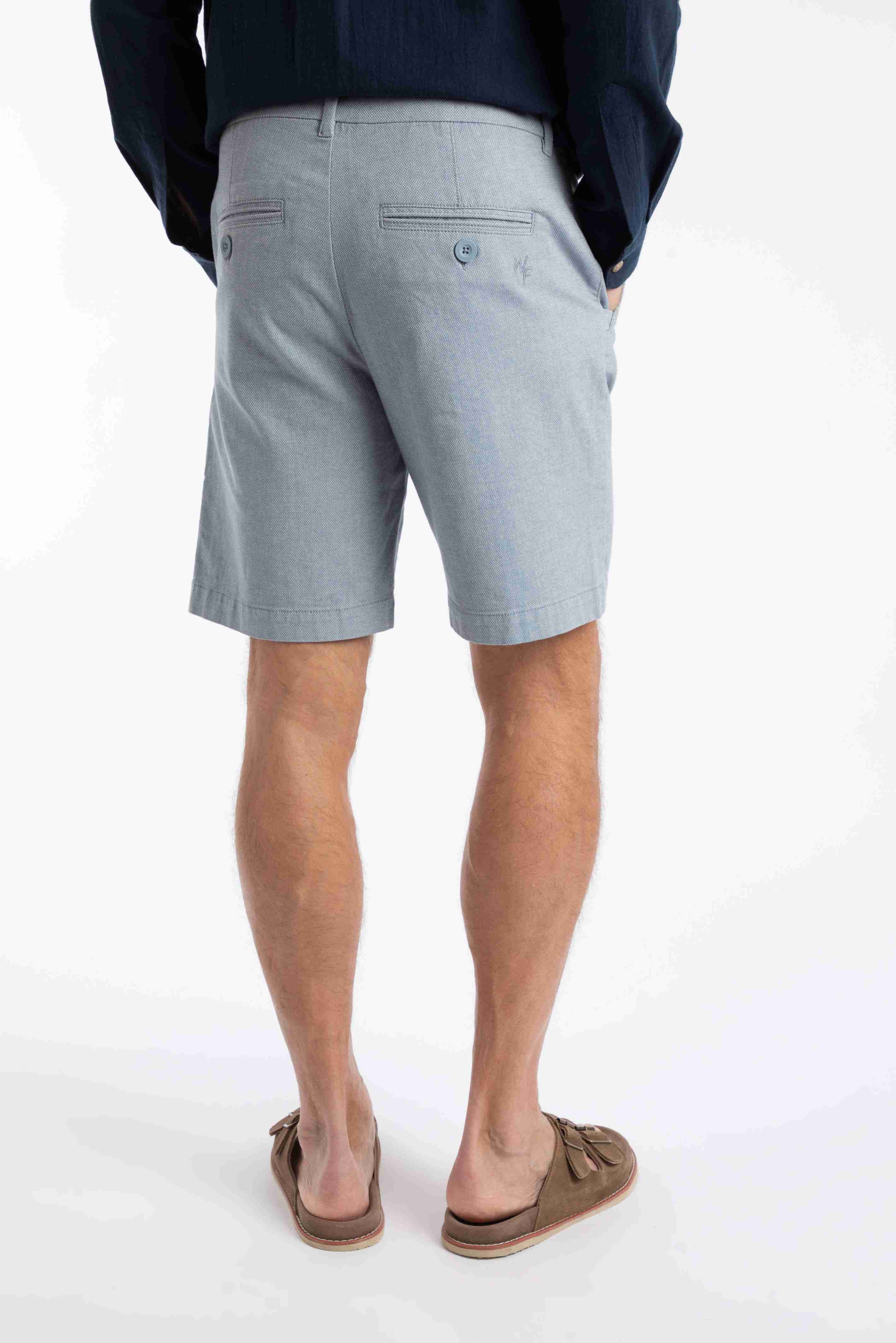 Charleston Textured Chino Shorts Denim Blue