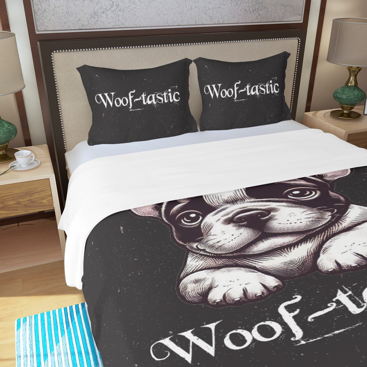 Breed-specific Bulldog Emil - Non-slip Bedding Set For Frenchie Pups