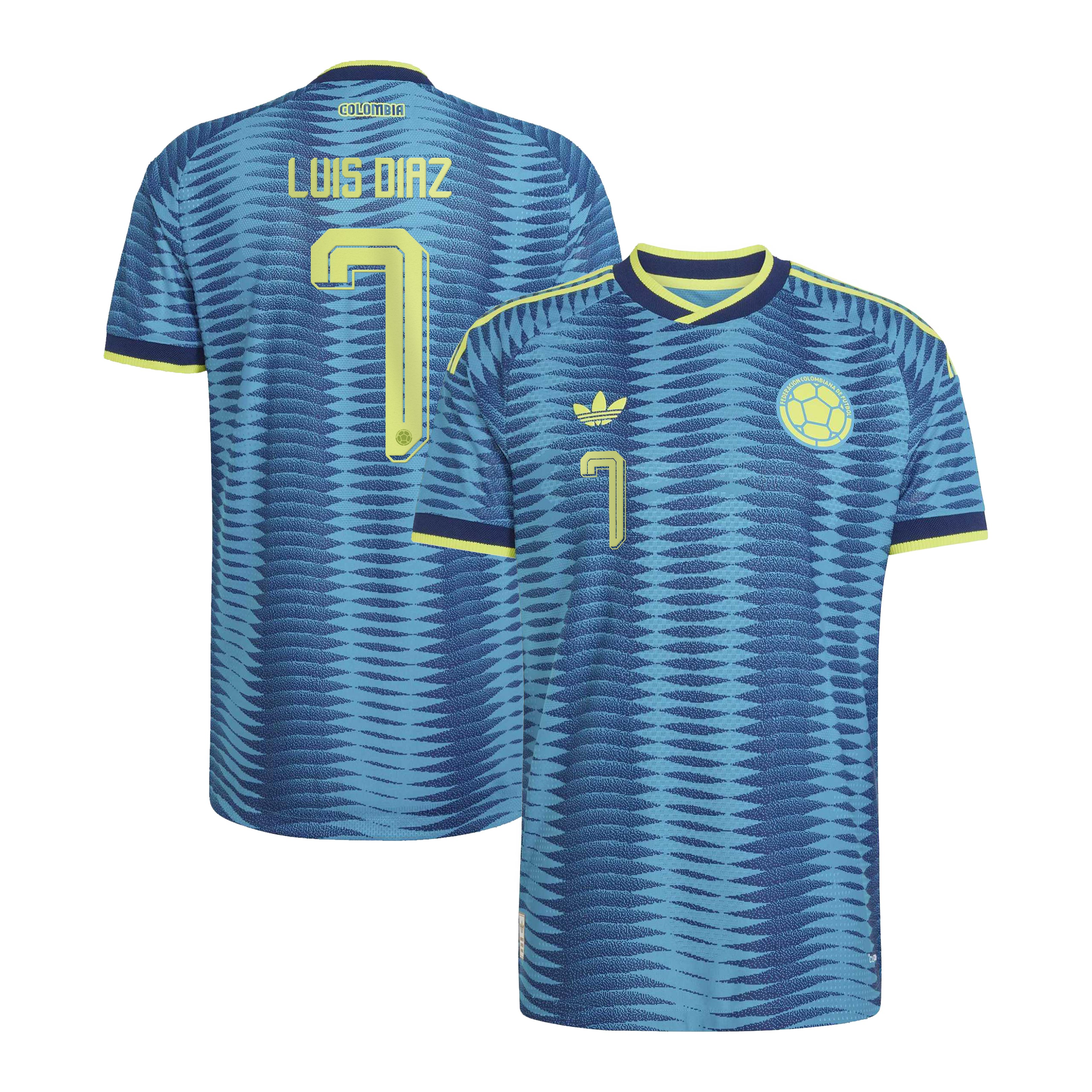 [SJH] Women's Luis Diaz Colombia National Team 2026 Away On-Field Authentic Jersey - Turquoise