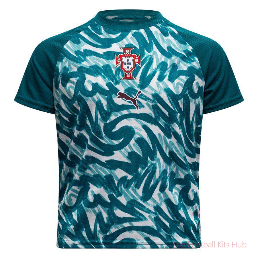 Portugal Training T-Shirt Pre Match World Cup 2026 - Green Lagoon Kids