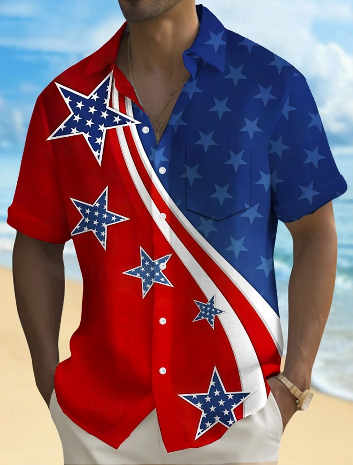 Independence Day Men's American US Flag 4th of July U.S. 250th Anniversary Patriotic Shirt Summer Shirt Button Up Shirt Short Sleeve Fashion Casual Holiday Summer Spring Turndown 3D Print Collared