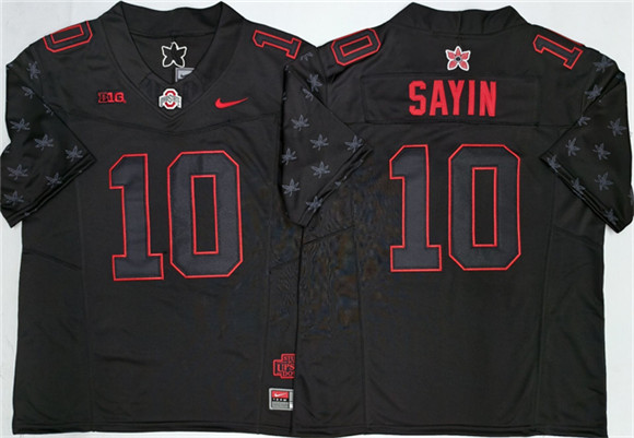 Men's OSU Ohio Black 2025 match worn Julian Sayin #10 official Jersey