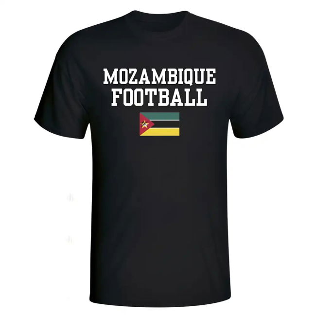 Aero-Dynamic Exclusive-Design Mozambique Football T-Shirt - Black