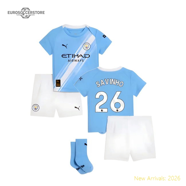 2025-2026 City Man Home Baby Kit (Savinho 26) Liverpool Fan Merchandise