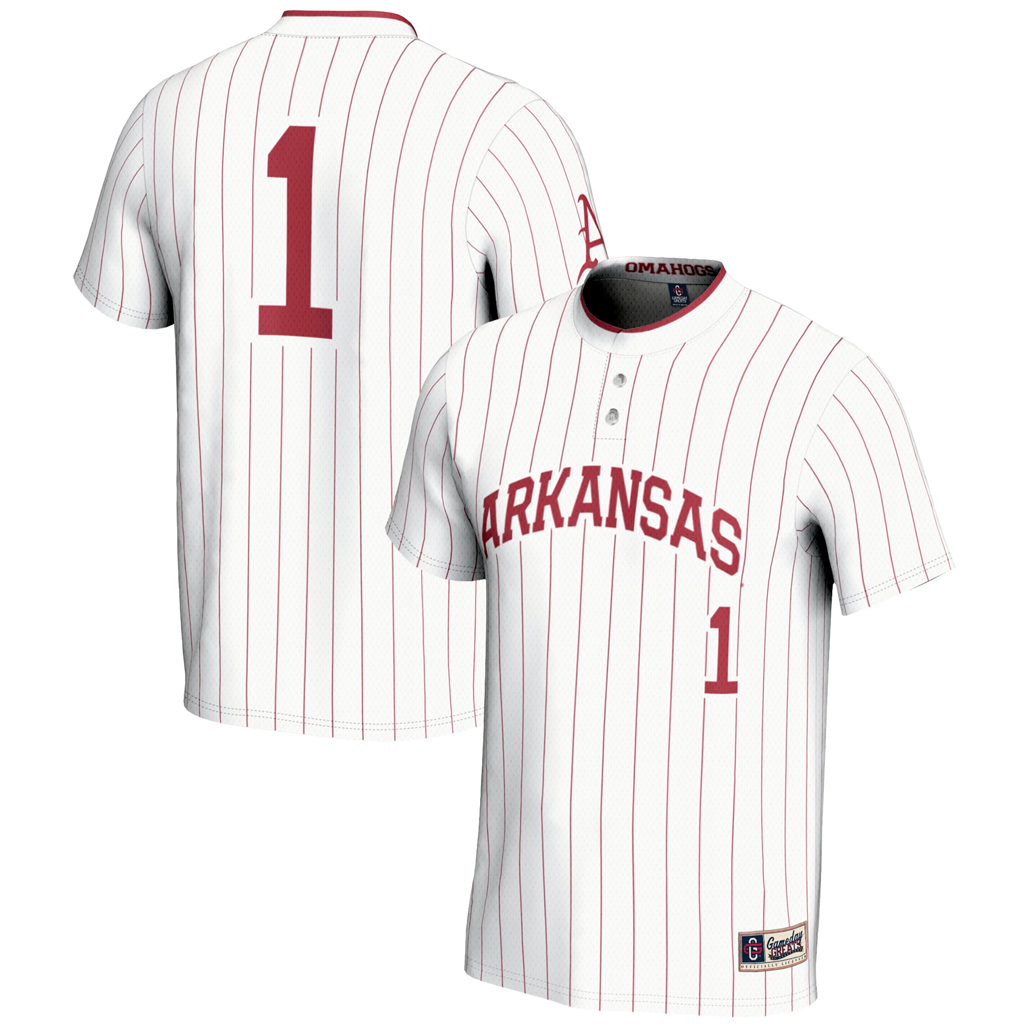 #1 Arkansas Razorbacks GameDay Greats Unisex Lightweight Softball Jersey - White