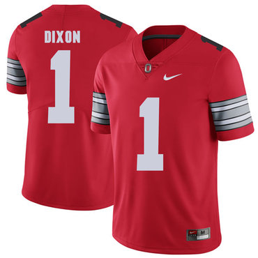 Men's Ohio St Buckeyes Red 2018 embroidered Johnnie Dixon #1
