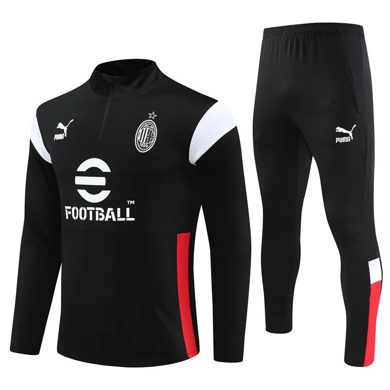 High Performance AC Milan 2324 Black Half Zipper Tracksuit