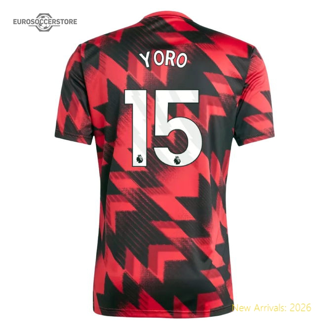 Official 2025-2026 Man Utd Pre-match Shirt (red) (yoro 15) - Premium