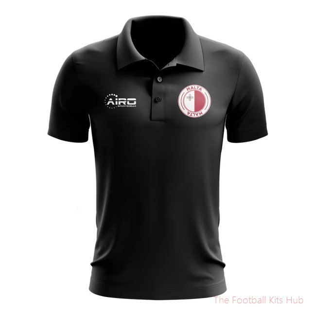 Men Malta Football Polo Shirt (Black)