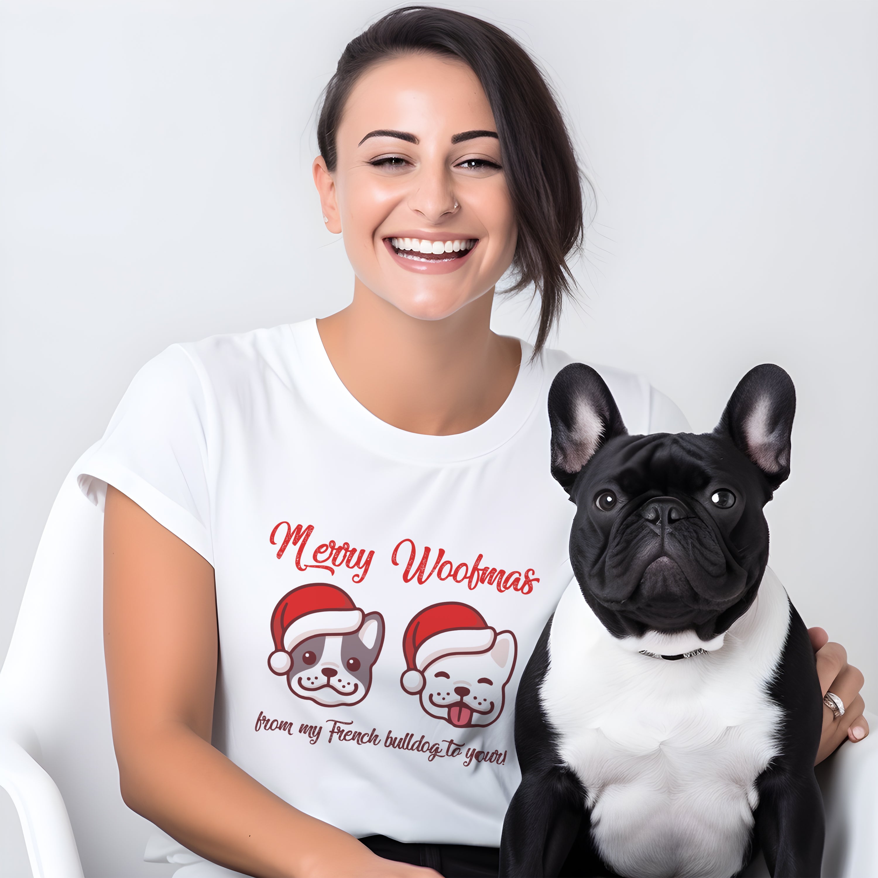 French Bulldog Christmas Duo Unisex T Shirt Useful Frenchie Gear