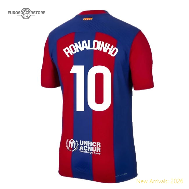 Trending 2023-2024 Barcelona Authentic Home Shirt (Ronaldinho 10)