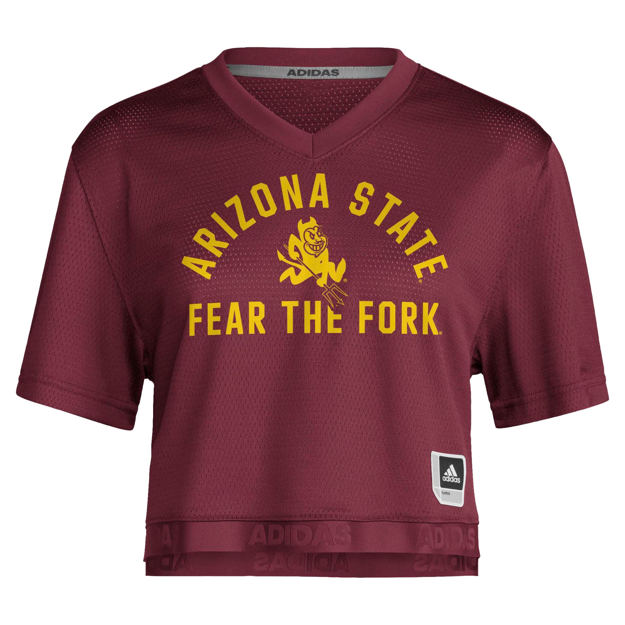 Women's Maroon Arizona State Sun Devils Strategy Cropped Football Jersey