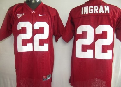 Men's Bama Crimson Tide #22 Ingram Red Red 2024 replica team