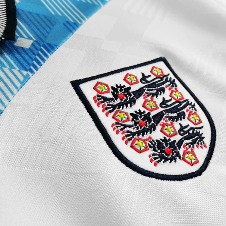 1990 England BlueRedwhite Retro Soccer Jersey Football Shirt -